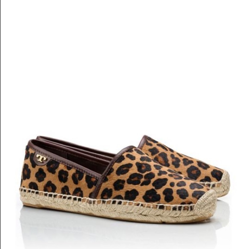 Tory Burch calf hair ocelot printed Espadrilles